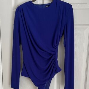 Zara Women's Ruched Bodysuit size Small
